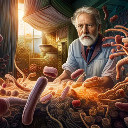 AI-generated microbiome illustration